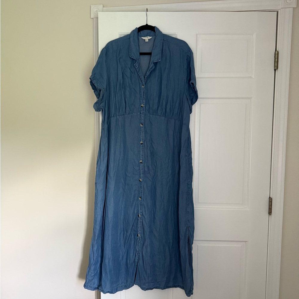 Blue Chambray Maxi Dress